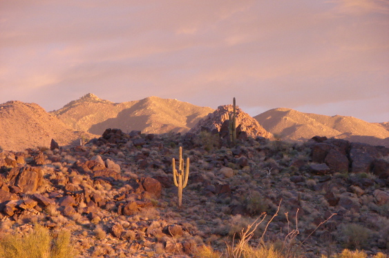 Hills in sunset